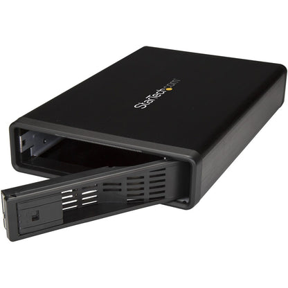 Alternate-Image1 Image for StarTech.com eSATA Enclosure, Hard Drive Enclosure for 3.5in SATA HDD, USB 3.0 / eSATA, Trayless, External HDD Enclosure, Metal