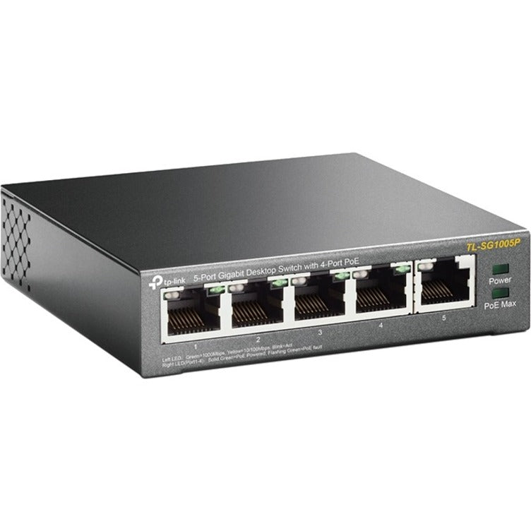 Alternate-Image1 Image for TP-Link TL-SG1005P - 5-Port Gigabit PoE Switch