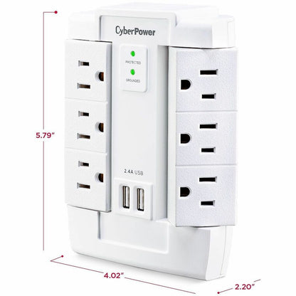 Alternate-Image3 Image for CyberPower CSP600WSURC2 Professional 6 - Outlet Surge with 1200 J