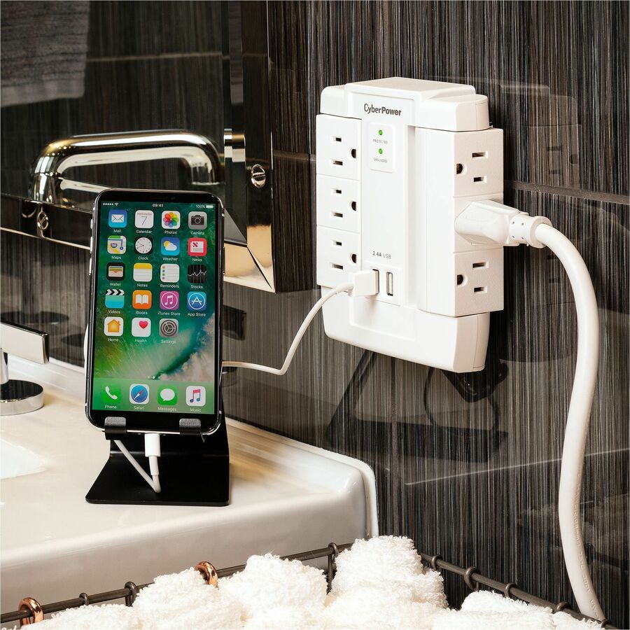 Alternate-Image6 Image for CyberPower CSP600WSURC2 Professional 6 - Outlet Surge with 1200 J