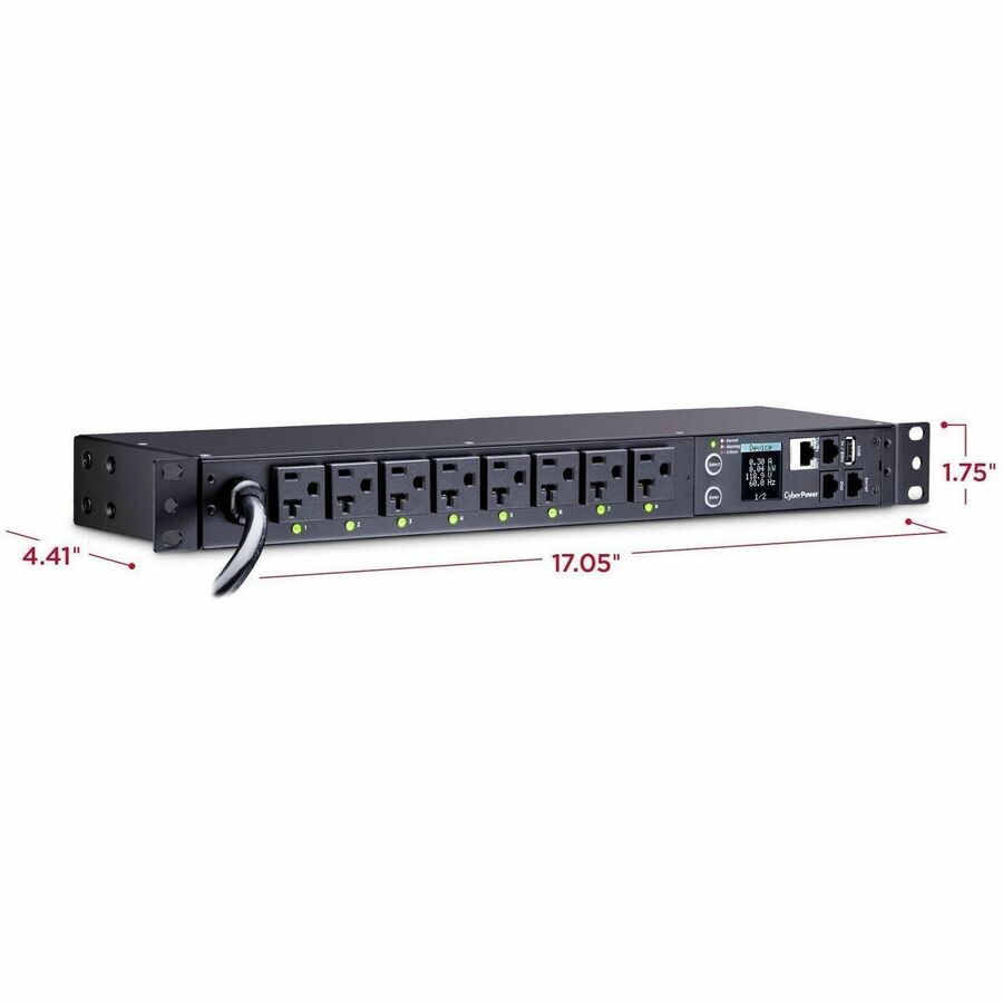 Alternate-Image1 Image for CyberPower PDU41002 Single Phase 100 - 120 VAC 20A Switched PDU