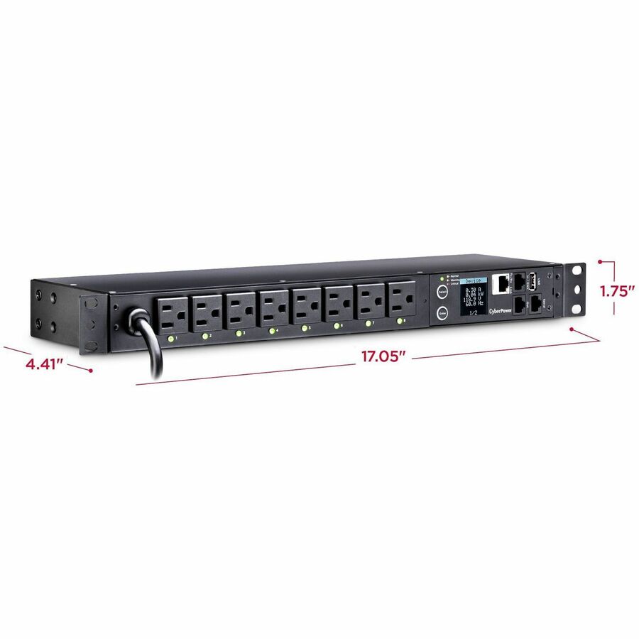 Alternate-Image6 Image for CyberPower PDU41001 Single Phase 100 - 120 VAC 15A Switched PDU