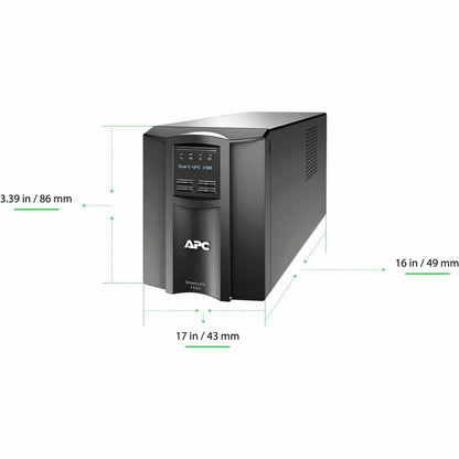 Alternate-Image1 Image for APC Smart-UPS, Line Interactive, 1500VA, Tower, 120V, 8x NEMA 5-15R outlets, SmartConnect Port+SmartSlot, AVR, LCD