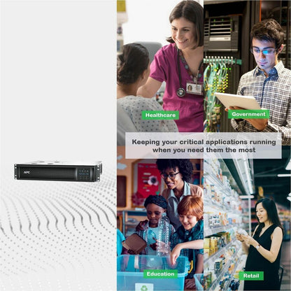 Alternate-Image5 Image for APC Smart-UPS, Line Interactive, 1500VA, Rackmount 2U, 120V, 6x NEMA 5-15R outlets, SmartConnect Port+SmartSlot, AVR, LCD