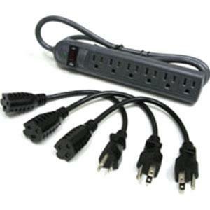 Main Image for C2G 6-Outlet Surge Suppressor with (3) 1ft Outlet Saver Power Extension Cords