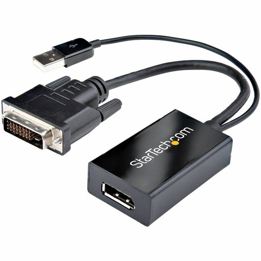 Main Image for StarTech.com DVI to DisplayPort Adapter with USB Power - DVI-D to DP Video Adapter - DVI to DisplayPort Converter - 1920 x 1200