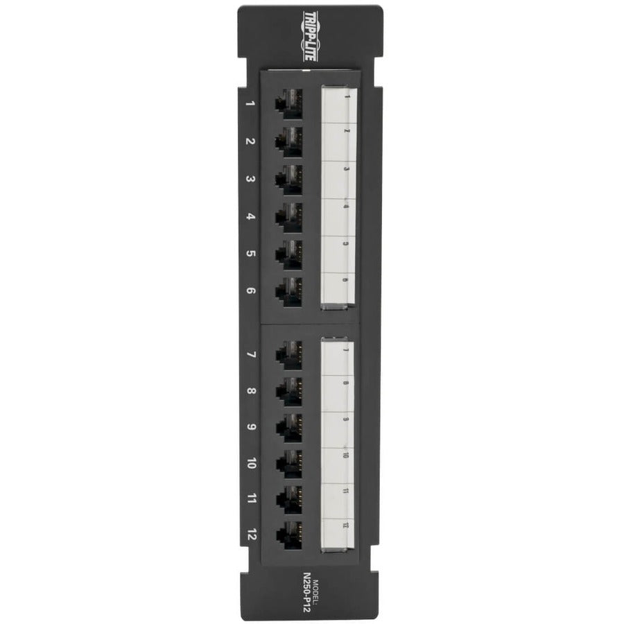 Alternate-Image2 Image for Eaton Tripp Lite Series Cat6 Wall-Mount 12-Port Patch Panel - PoE+ Compliant, 110/Krone, 568A/B, RJ45 Ethernet, TAA