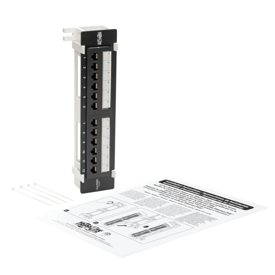 Alternate-Image4 Image for Eaton Tripp Lite Series Cat6 Wall-Mount 12-Port Patch Panel - PoE+ Compliant, 110/Krone, 568A/B, RJ45 Ethernet, TAA