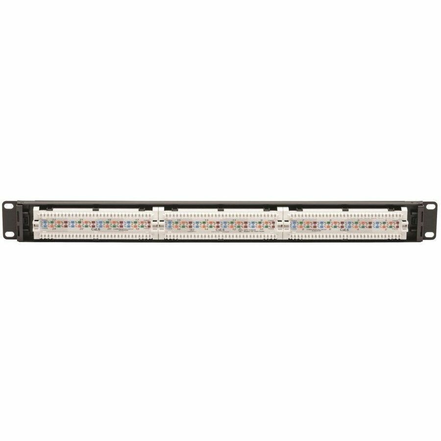 Alternate-Image1 Image for Eaton Tripp Lite Series 24-Port Cat6 Patch Panel - 4PPoE Compliant, 110/Krone, 568A/B, RJ45 Ethernet, 1U Rack-Mount, Black, TAA