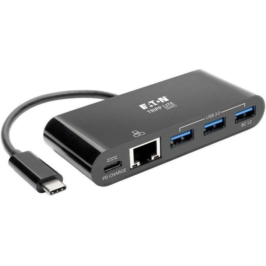 Main Image for Eaton Tripp Lite Series 3-Port USB-C Hub - USB 3.x (5Gpbs) Hub Ports, Gigabit Ethernet, 60W PD Charging, Black