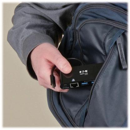 Alternate-Image8 Image for Eaton Tripp Lite Series 3-Port USB-C Hub - USB 3.x (5Gpbs) Hub Ports, Gigabit Ethernet, 60W PD Charging, Black