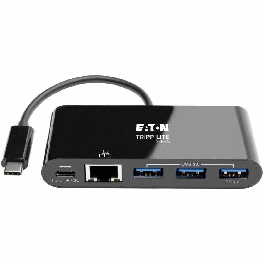 Alternate-Image2 Image for Eaton Tripp Lite Series 3-Port USB-C Hub - USB 3.x (5Gpbs) Hub Ports, Gigabit Ethernet, 60W PD Charging, Black