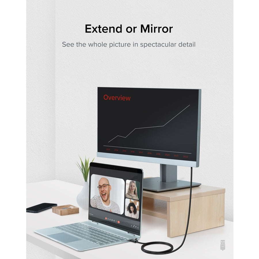 Alternate-Image2 Image for Plugable USB C to HDMI Adapter Cable - Connect USB-C or Thunderbolt 3 Laptops to HDMI Displays up to 4K@60Hz