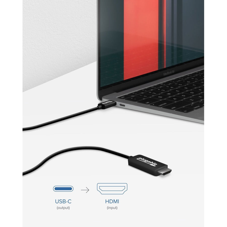 Alternate-Image4 Image for Plugable USB C to HDMI Adapter Cable - Connect USB-C or Thunderbolt 3 Laptops to HDMI Displays up to 4K@60Hz