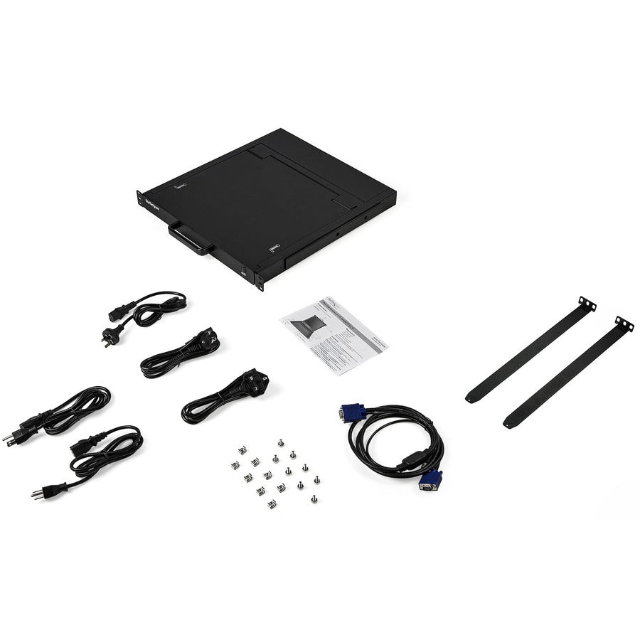 Alternate-Image6 Image for StarTech Rackmount KVM Console - 1U 17" LCD Monitor Single Port VGA KVM Server Rack Drawer includes Cables & Hardware - USB Support