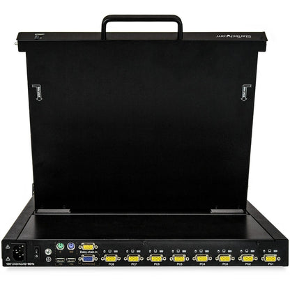 Alternate-Image2 Image for StarTech.com 8 Port Rackmount KVM Console w/ Cables - Integrated KVM Switch w/ 17" LCD - 1U LCD KVM Drawer 50000 MTBF - USB + VGA Support