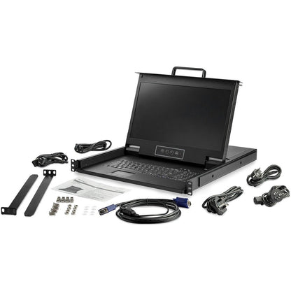 Alternate-Image2 Image for StarTech Rackmount KVM Console HD 1080p - Single Port VGA KVM w/17" LCD Monitor - 1U LCD KVM Server Rack Drawer w/Cables - USB Support