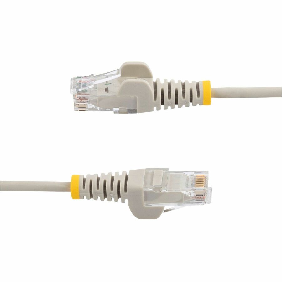 Alternate-Image8 Image for StarTech 3 ft CAT6 Cable - Slim CAT6 Patch Cord - Gray - Snagless RJ45 Connectors - Gigabit Ethernet Cable - 28 AWG - LSZH (N6PAT3GRS)