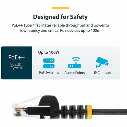 Alternate-Image4 Image for StarTech.com 6ft CAT6 Cable - Slim CAT6 Patch Cord - Black - Snagless RJ45 Connectors - Gigabit Ethernet Cable - 28 AWG - LSZH (N6PAT6BKS)