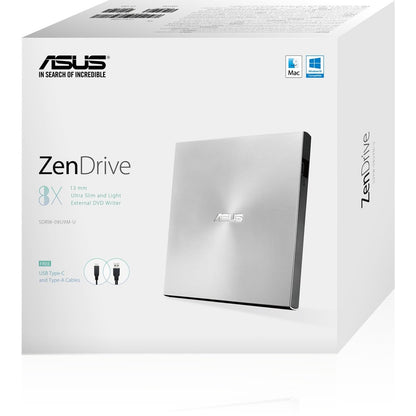 Alternate-Image6 Image for Asus ZenDrive SDRW-08U9M-U DVD-Writer - External - Silver