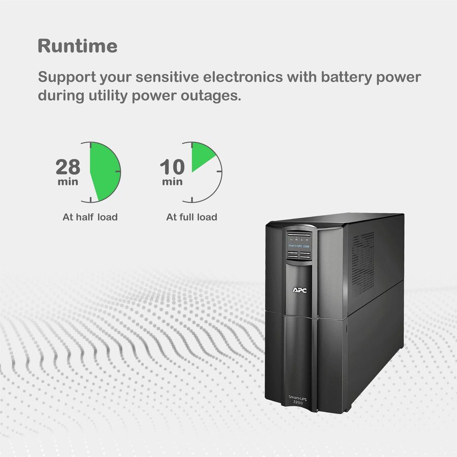 Alternate-Image2 Image for APC Smart-UPS, Line Interactive, 2200VA, Tower, 120V, 8x NEMA 5-15R+2x NEMA 5-20R outlets, SmartConnect Port+SmartSlot, AVR, LCD