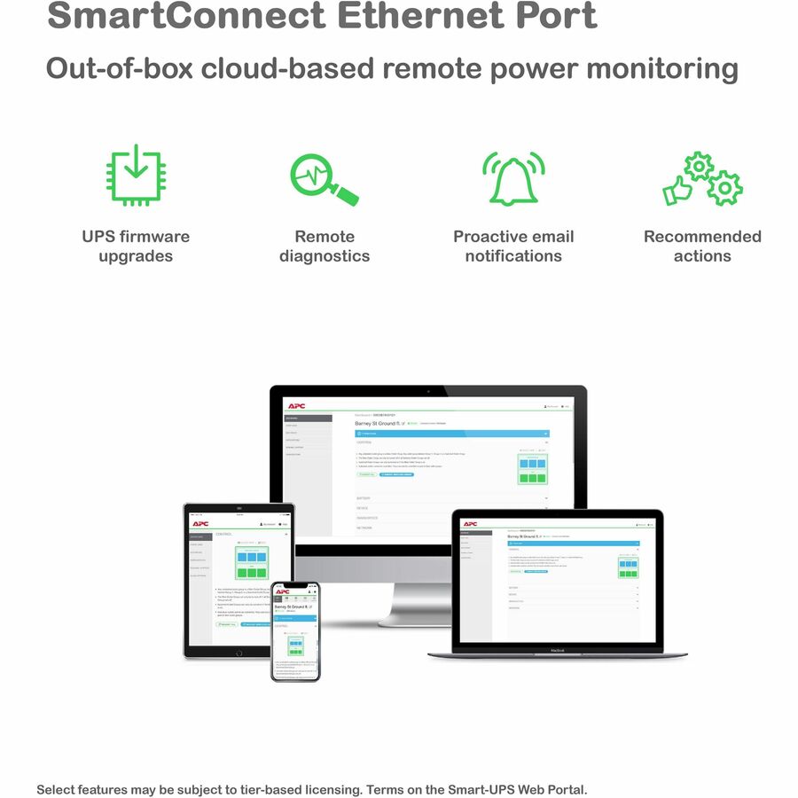 Alternate-Image7 Image for APC Smart-UPS, Line Interactive, 2200VA, Tower, 120V, 8x NEMA 5-15R+2x NEMA 5-20R outlets, SmartConnect Port+SmartSlot, AVR, LCD