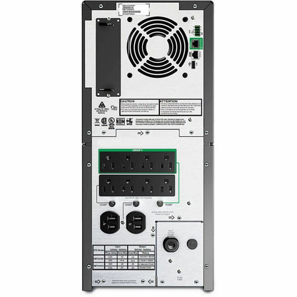 Rear Image for APC Smart-UPS, Line Interactive, 2200VA, Tower, 120V, 8x NEMA 5-15R+2x NEMA 5-20R outlets, SmartConnect Port+SmartSlot, AVR, LCD