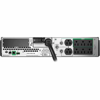 Rear Image for APC Smart-UPS, Line Interactive, 3kVA, Rackmount 2U, 120V, 6x NEMA 5-15R+2x NEMA 5-20R outlets, SmartConnect Port+SmartSlot, AVR, LCD