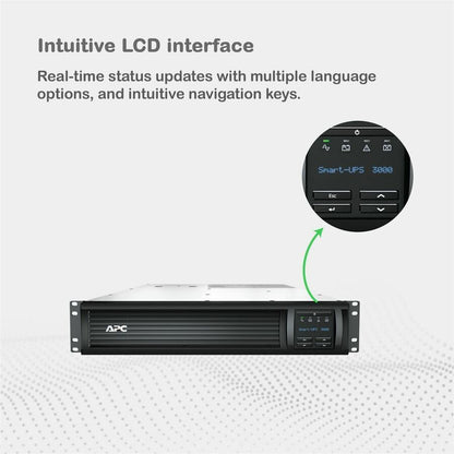 Alternate-Image4 Image for APC Smart-UPS, Line Interactive, 3kVA, Rackmount 2U, 120V, 6x NEMA 5-15R+2x NEMA 5-20R outlets, SmartConnect Port+SmartSlot, AVR, LCD
