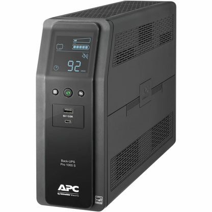Main Image for APC Back-UPS Pro, 1000VA/600W, Tower, 120V, 10x NEMA 5-15R outlets, Sine Wave, AVR, USB Type A + C ports, LCD, User Replaceable Battery