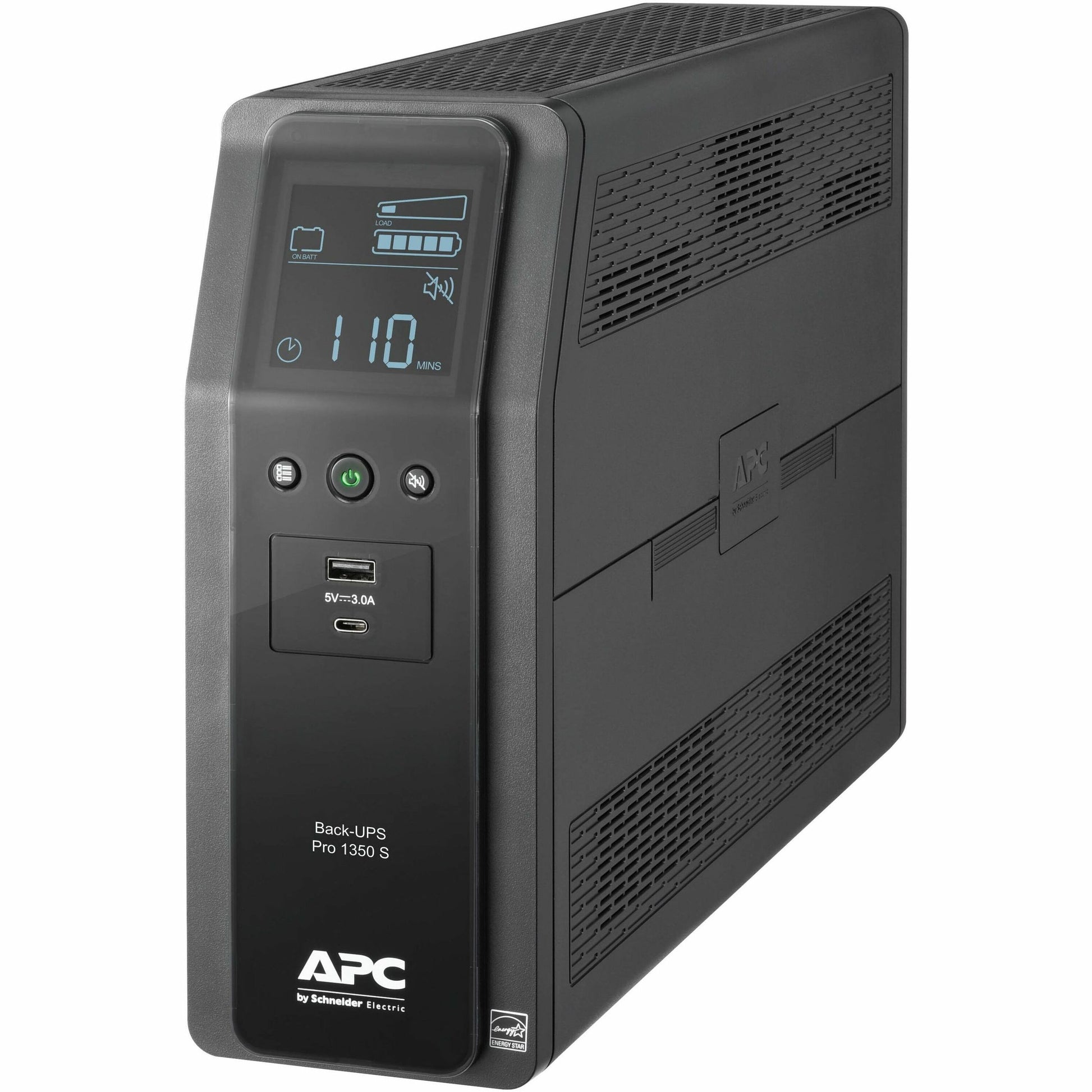 Main Image for APC Back-UPS Pro, 1350VA/810W, Tower, 120V, 10x NEMA 5-15R outlets, Sine Wave, AVR, USB Type A + C ports, LCD, User Replaceable Battery