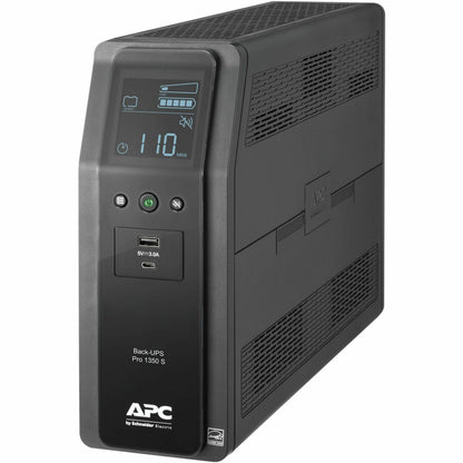 Main Image for APC Back-UPS Pro, 1350VA/810W, Tower, 120V, 10x NEMA 5-15R outlets, Sine Wave, AVR, USB Type A + C ports, LCD, User Replaceable Battery