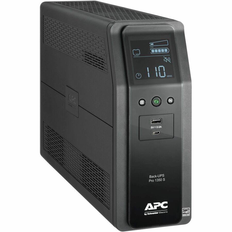 Right Image for APC Back-UPS Pro, 1350VA/810W, Tower, 120V, 10x NEMA 5-15R outlets, Sine Wave, AVR, USB Type A + C ports, LCD, User Replaceable Battery