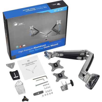 Alternate-Image6 Image for SIIG High Premium Aluminum Gas Spring Desk Mount - Dual Monitor - Fits 13" to 32" monitors - Max load 19.8Ibs(each)