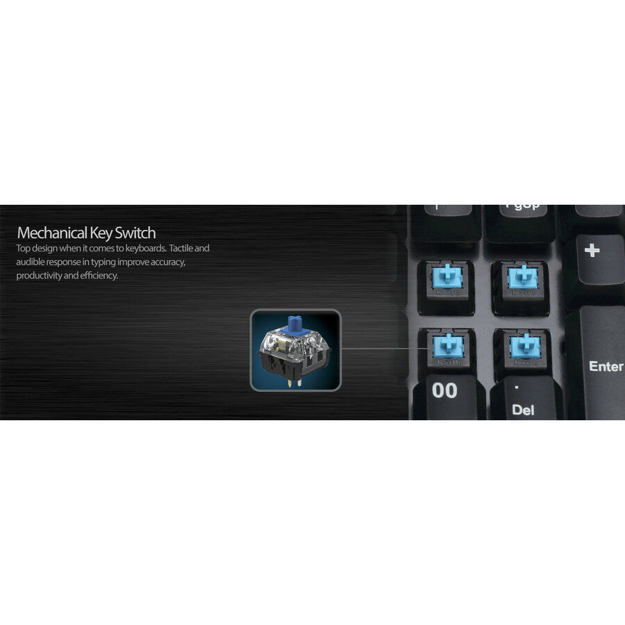 Alternate-Image5 Image for Adesso 19-Key Mechanical Keypad with 3-Port USB Hub