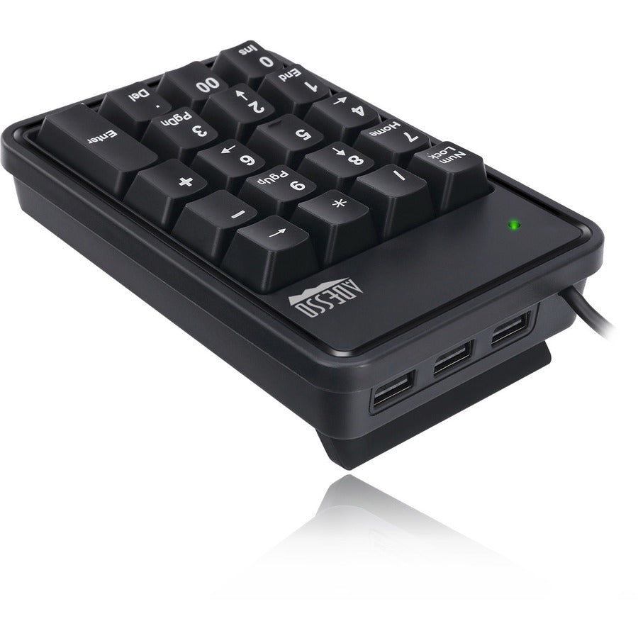 Left Image for Adesso 19-Key Mechanical Keypad with 3-Port USB Hub