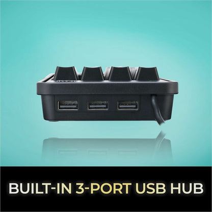 Alternate-Image3 Image for Adesso 19-Key Mechanical Keypad with 3-Port USB Hub