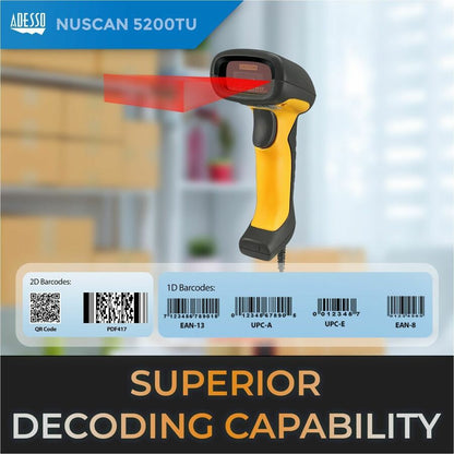 Alternate-Image3 Image for Adesso NuScan 5200TU- Antimicrobial & Waterproof 2D Barcode Scanner