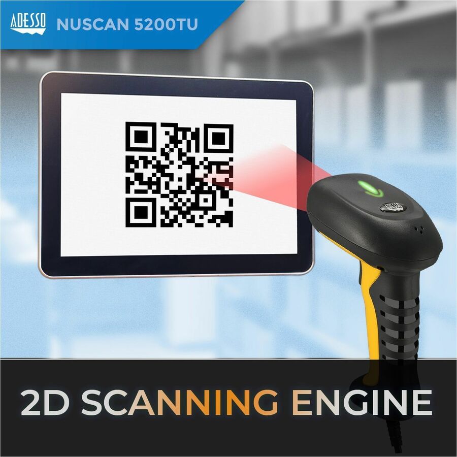Alternate-Image5 Image for Adesso NuScan 5200TU- Antimicrobial & Waterproof 2D Barcode Scanner