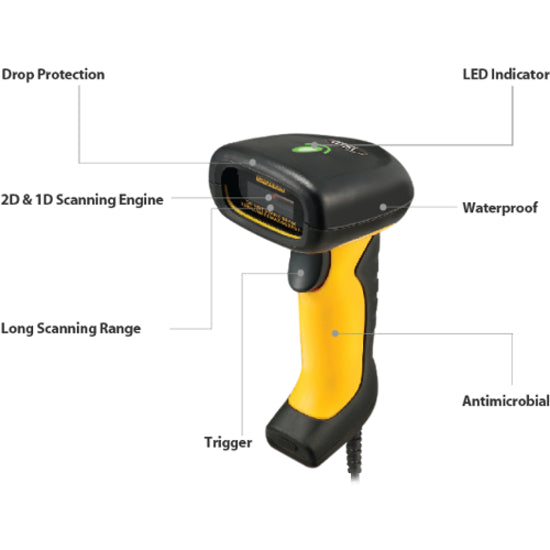 Alternate-Image8 Image for Adesso NuScan 5200TU- Antimicrobial & Waterproof 2D Barcode Scanner