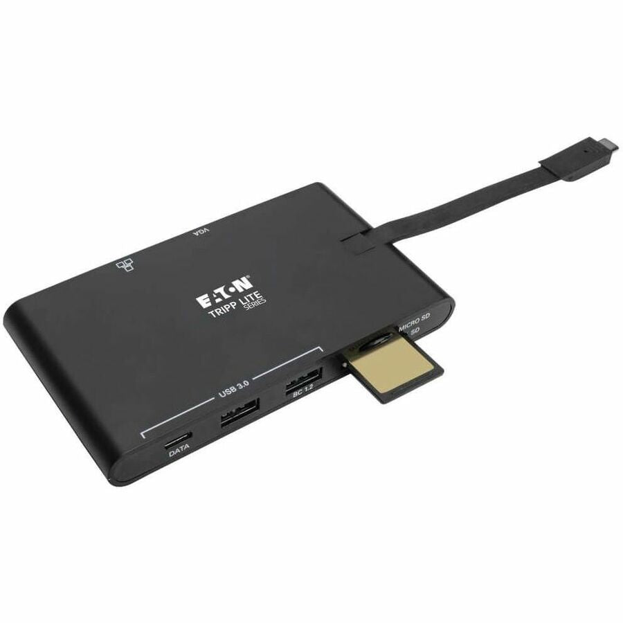 Alternate-Image1 Image for Eaton Tripp Lite Series USB-C Dock - 4K HDMI, VGA, USB 3.x (5Gbps), USB-A/C Hub, Gigabit Ethernet, Memory Card Slots, 100W PD Charging