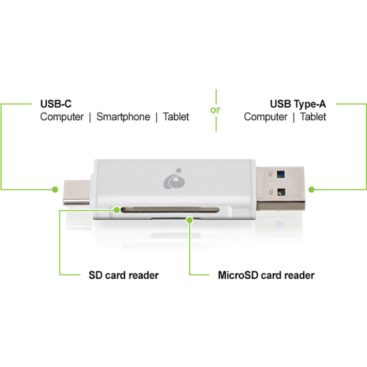 Alternate-Image2 Image for IOGEAR USB-C Duo Mobile Device Card Reader/Writer