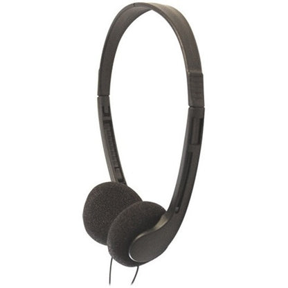 Left Image for Avid Education AE-08 Lightweight Single Use Headphone with 3.5mm Plug, Black