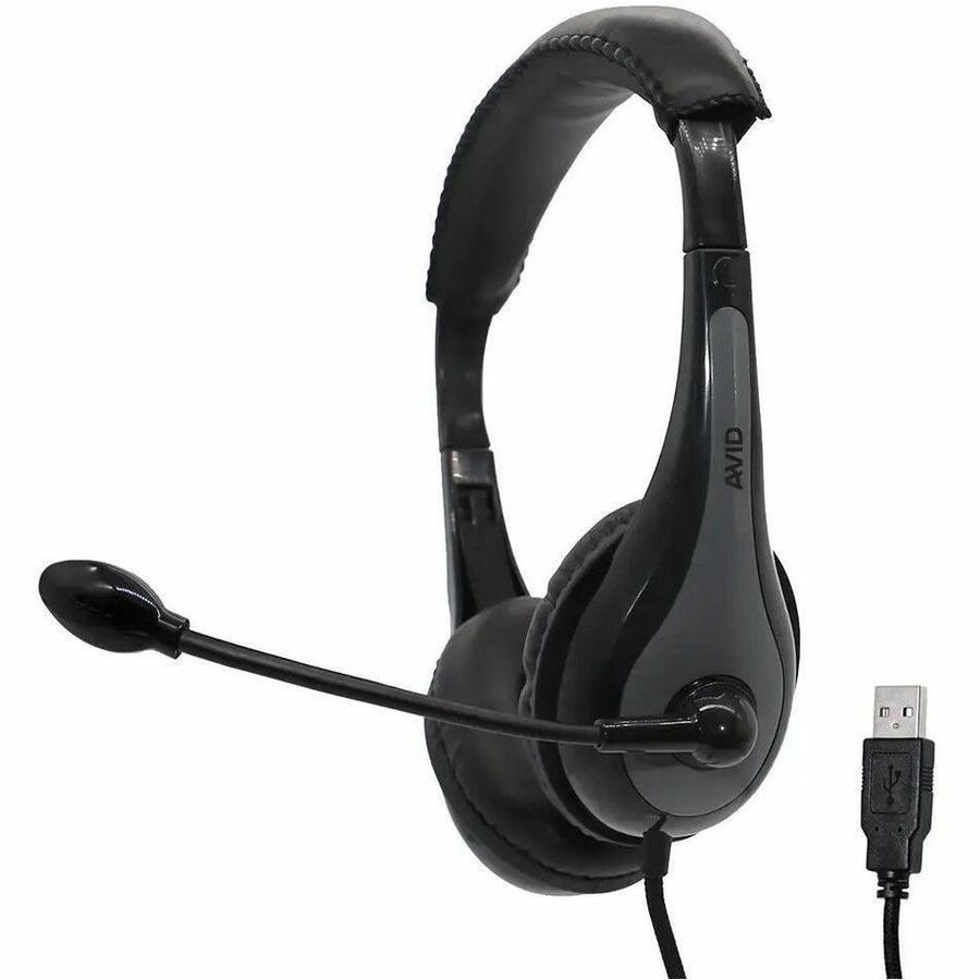 Main Image for AVID Education AE-39 USB Headset with Microphone and Inline Controls, Gray
