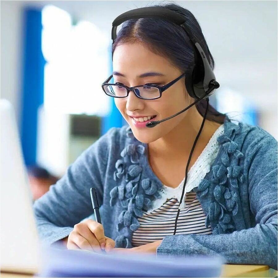 Alternate-Image1 Image for AVID Education AE-39 USB Headset with Microphone and Inline Controls, Gray