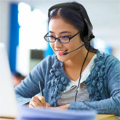 Alternate-Image1 Image for AVID Education AE-39 USB Headset with Microphone and Inline Controls, Gray