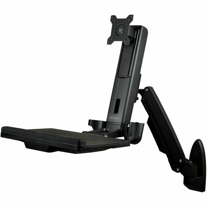 Alternate-Image1 Image for StarTech.com Wall Mount Workstation, Full Motion Standing Desk, Ergonomic Height Adjustable Monitor & Keyboard Tray Arm, For VESA Display