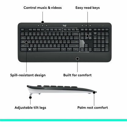 Alternate-Image5 Image for Logitech MK540 Advanced Wireless Keyboard and Mouse Combo for Windows, 2.4 GHz Unifying USB-Receiver