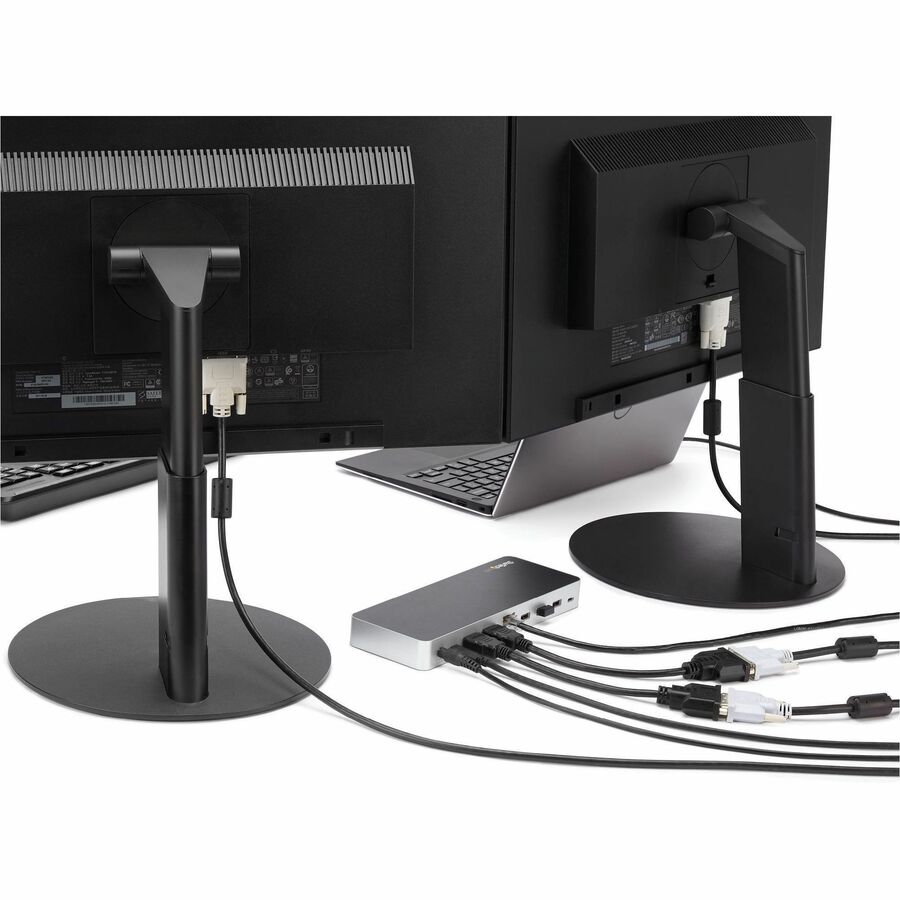 Alternate-Image5 Image for StarTech.com Dual Monitor USB C Docking Station w/ 60W Power Delivery - USB 3.1 Gen 1 Type C to HDMI or DVI - 5x USB - Windows Laptop Dock