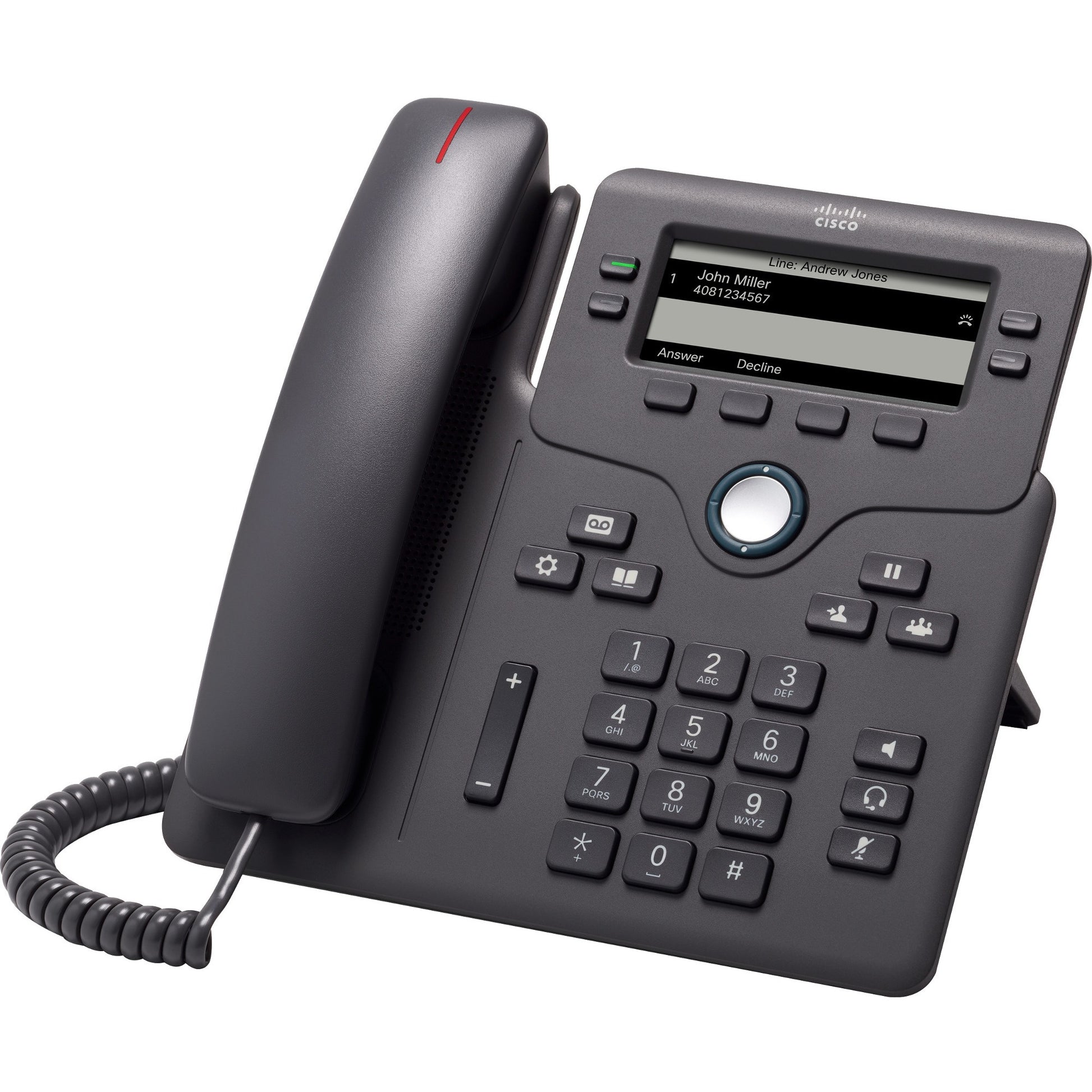 Main Image for Cisco 6851 IP Phone - Corded - Corded - 3 Multiple Conferencing - Wall Mountable, Desktop - Charcoal